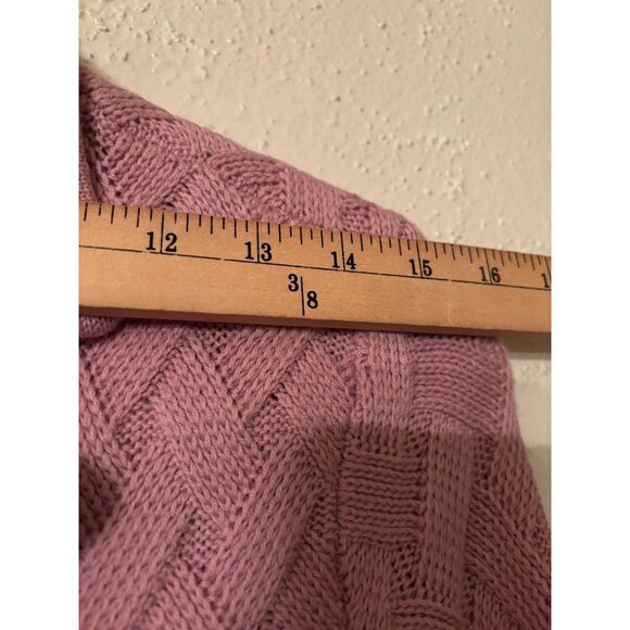 Talbots Cardigan Pink Merino Wool Cable Pattern Sweater Petite Small - Picture 5 of 9